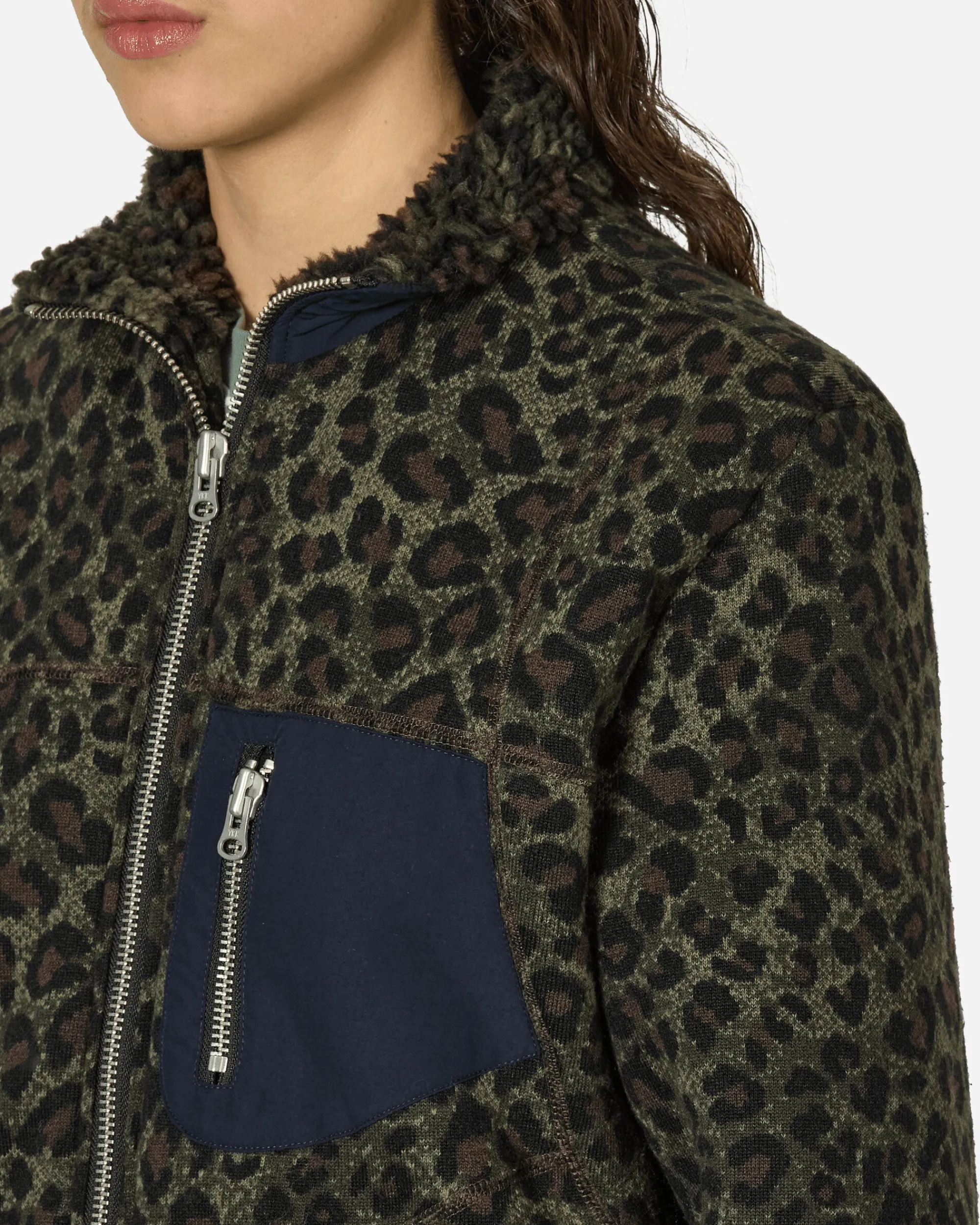 Brain Dead Coats And Jackets^Leopard Reverse Sherpa Jacket Olive