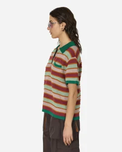 Brain Dead T-Shirts^Lifted Stripe Half Zip Shirt Red