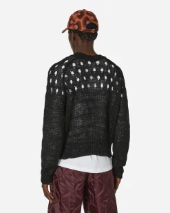 Dries Van Noten Knitwear^Linen Crewneck Sweater Black