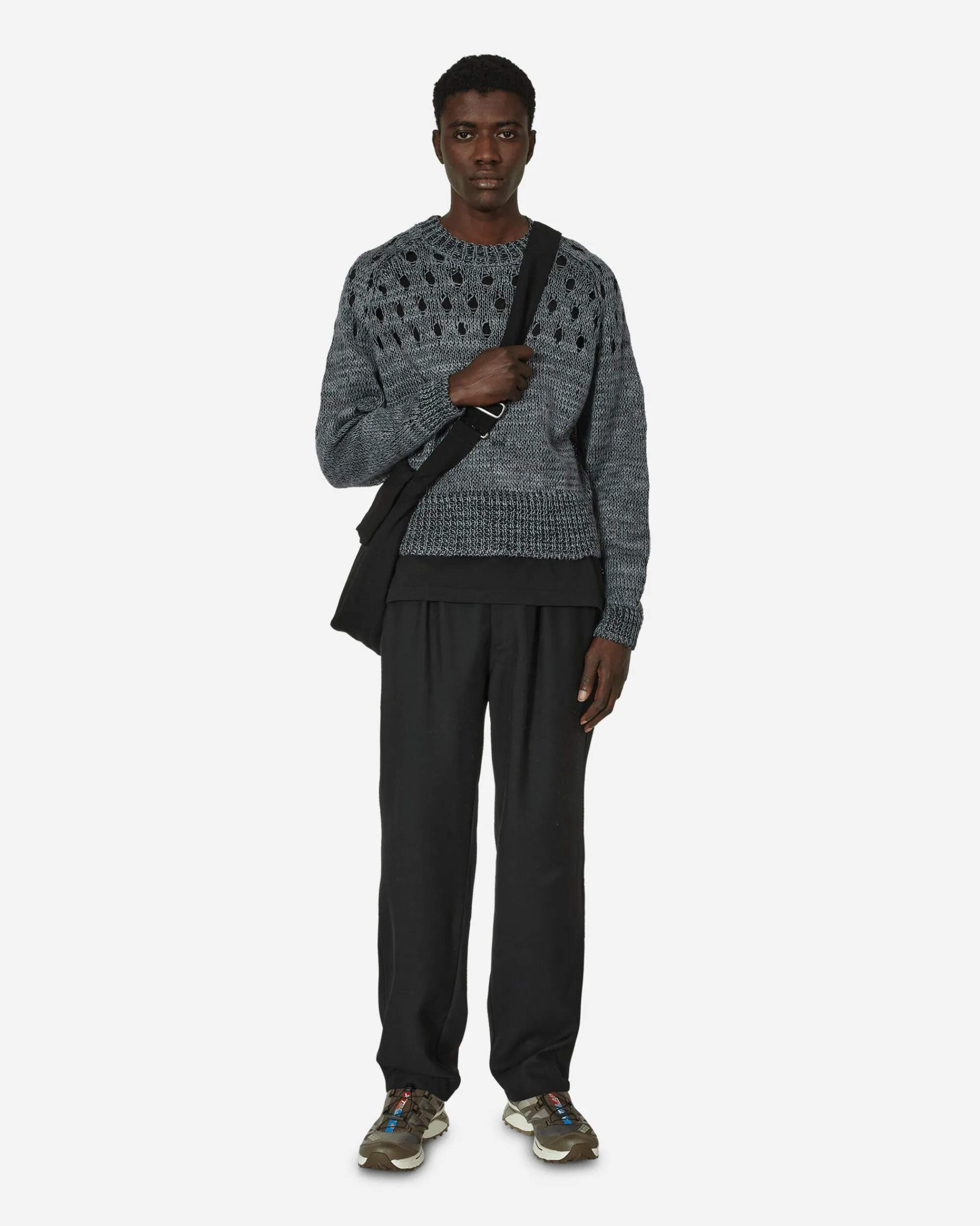 Dries Van Noten Knitwear^Linen Crewneck Sweater Grey