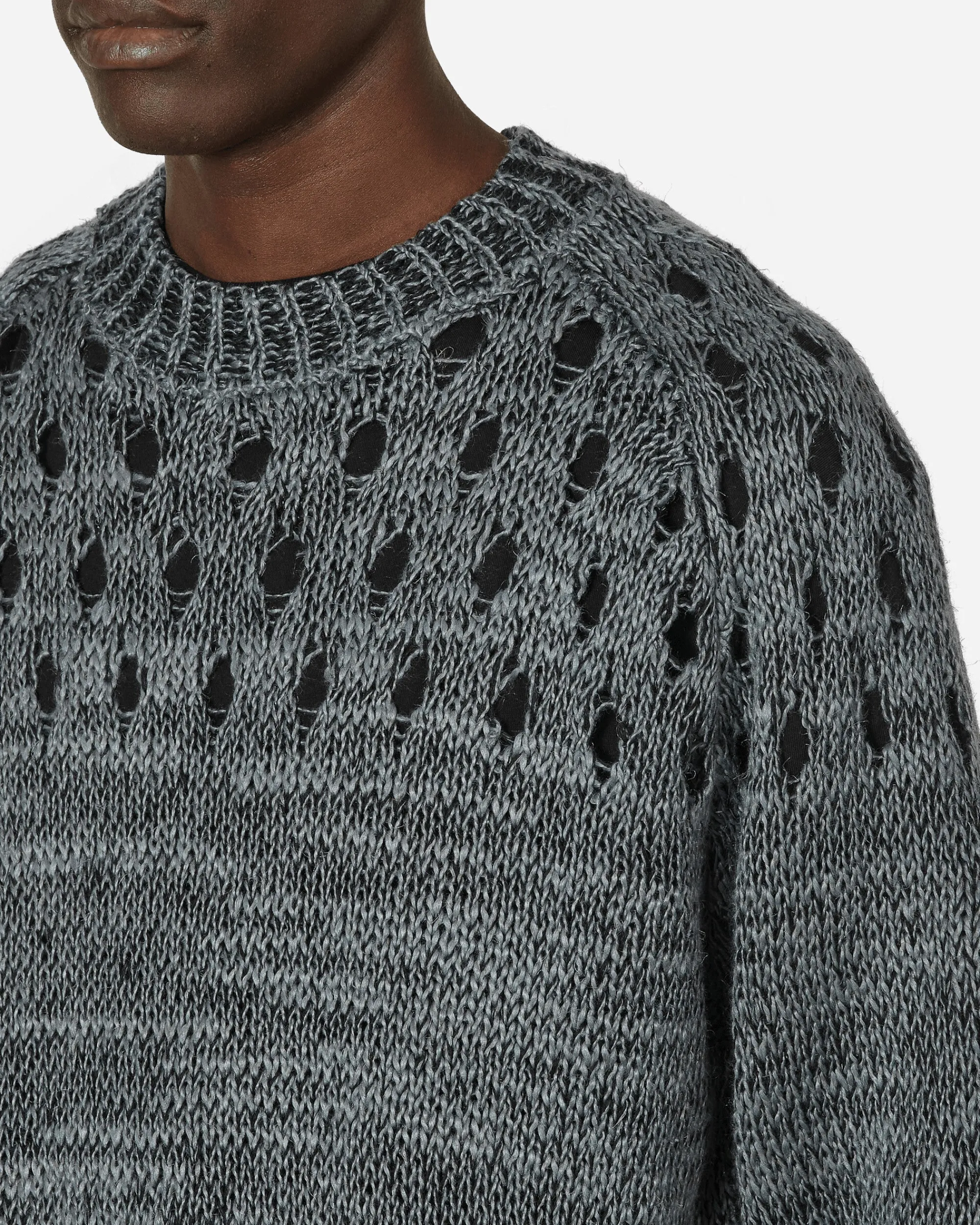 Dries Van Noten Knitwear^Linen Crewneck Sweater Grey