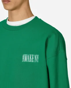 Awake NY Sweatshirts^Logo Crewneck Sweatshirt Green