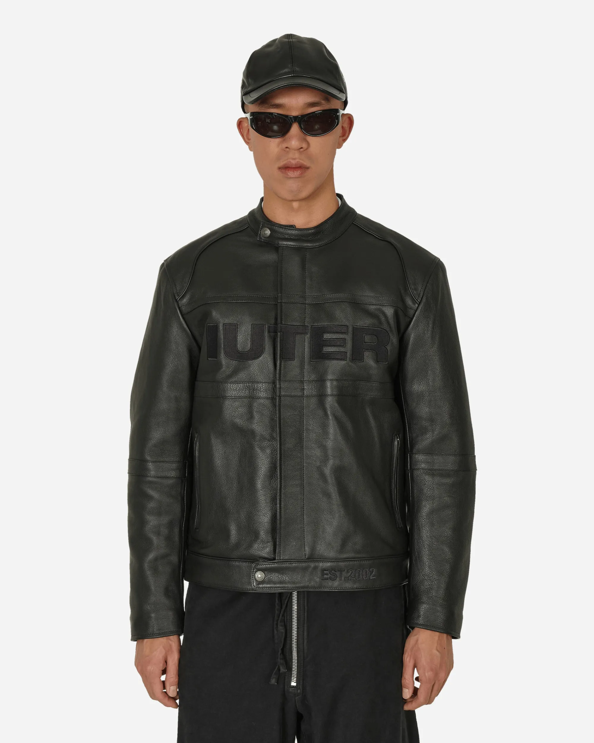 Iuter Coats And Jackets^Logo Leather Jacket Black