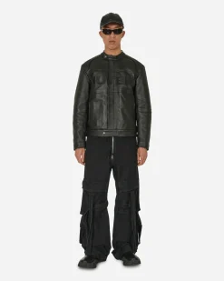Iuter Coats And Jackets^Logo Leather Jacket Black