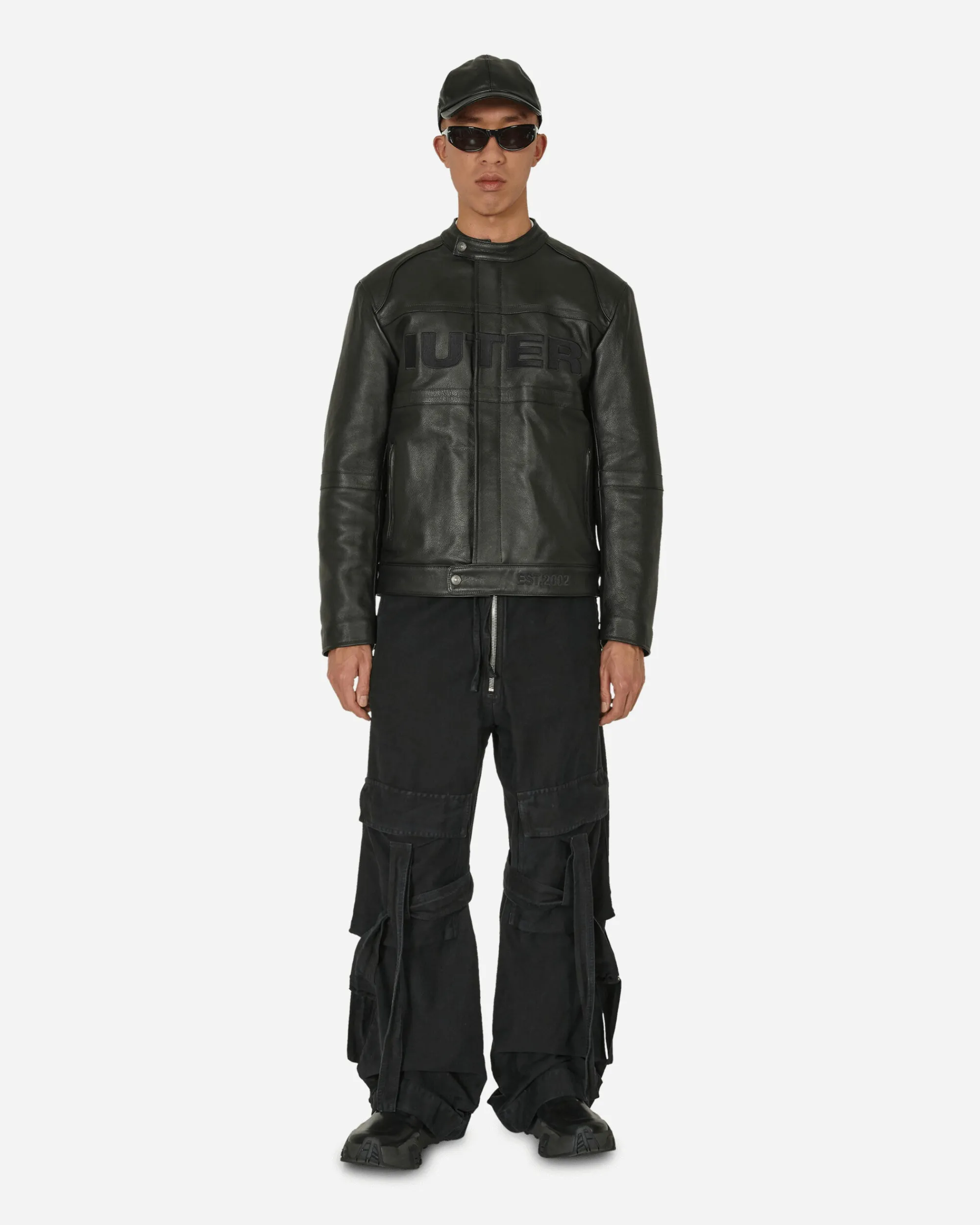 Iuter Coats And Jackets^Logo Leather Jacket Black