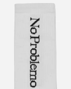 No Problemo Underwear^Logo Socks White
