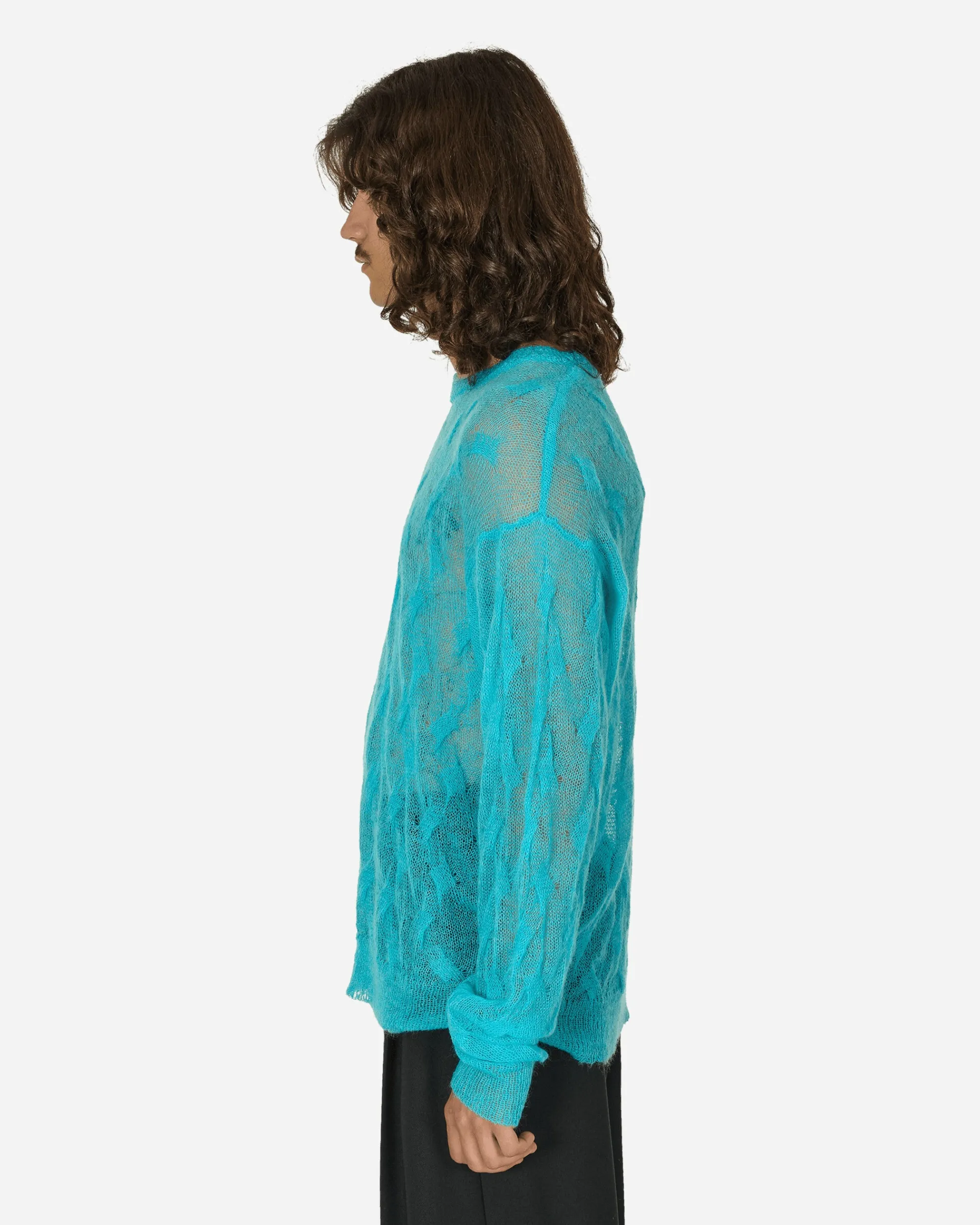 Stüssy Knitwear^Loose Knit Cross Cable Sweater Cyan
