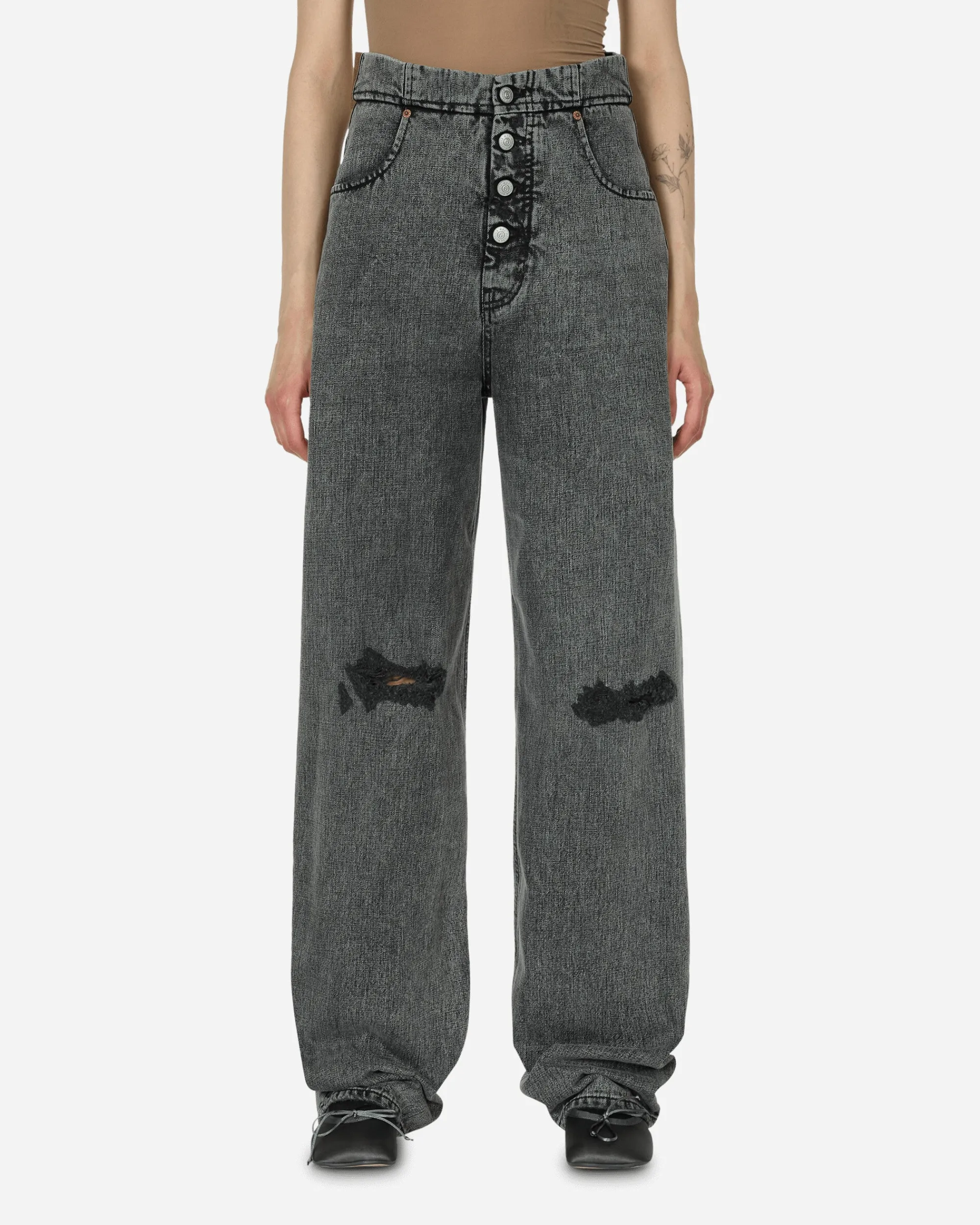 MM6 Maison Margiela Pants^Loose-Fit Denim Trousers Black