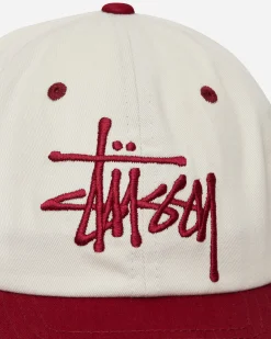 Stüssy Hats|Hats^Low Profile Big Basic Cap Natural / Wine