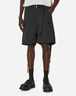 sacai Shorts^Matte Taffeta Shorts Black