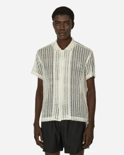 Bode Shirts^Meandering Lace Short Sleeve Shirt Natural