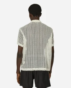 Bode Shirts^Meandering Lace Short Sleeve Shirt Natural