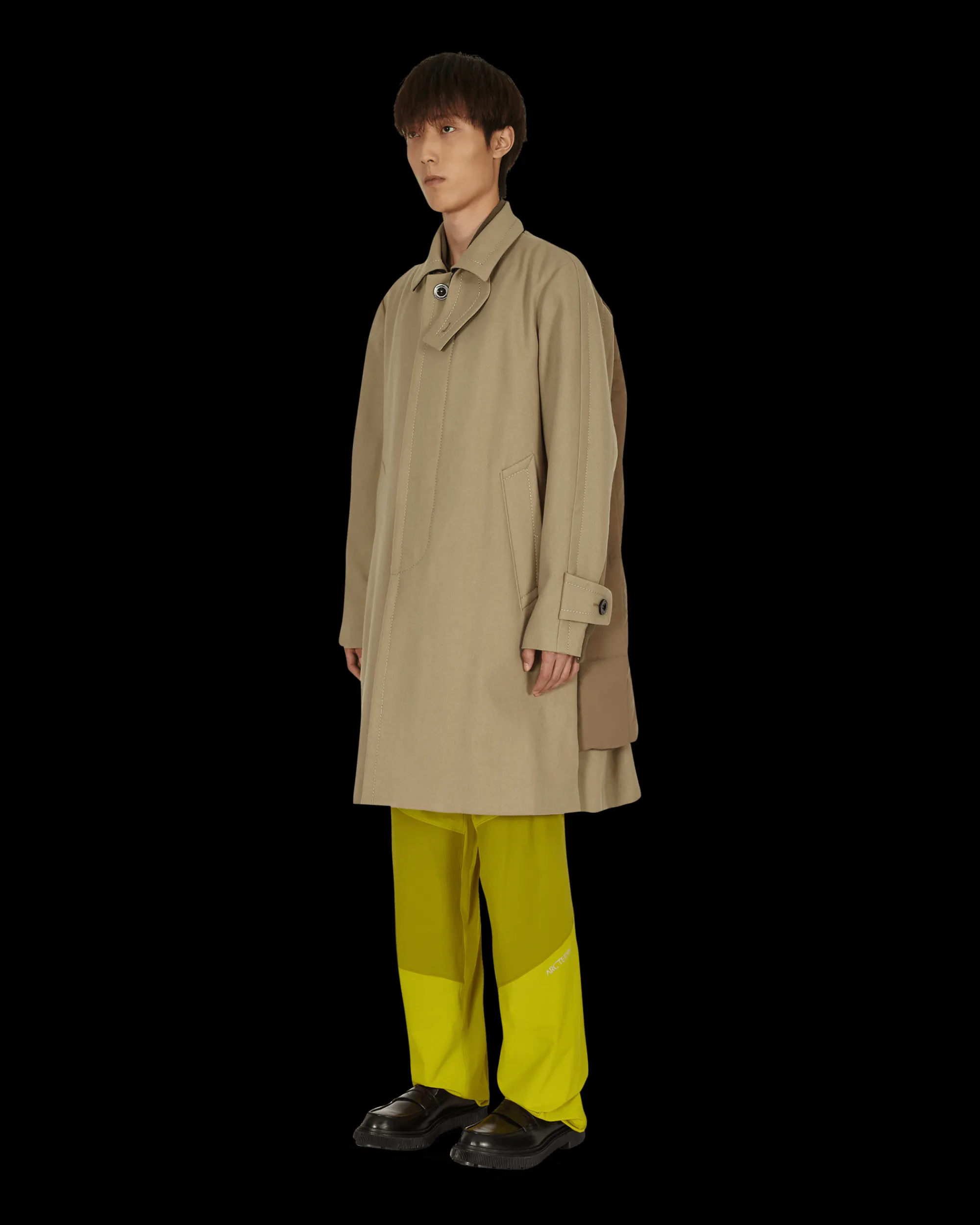 sacai Coats And Jackets^Melton Wool Coat Beige