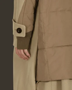 sacai Coats And Jackets^Melton Wool Coat Beige