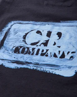 C.P. Company T-Shirts^Men's 30/1 Jersey Logo Graphic T-Shirt Total Eclipse