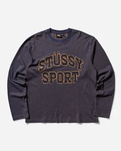 Stüssy T-Shirts|T-Shirts^Men's 2 Tone Cotton Mesh Longsleeve T-Shirt Navy