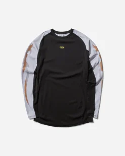 Haydenshapes T-Shirts^Men's Axolotl Longsleeve Rash Shirt Black / White