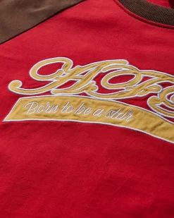 AFB T-Shirts^Men's Born To Be A Star Longsleeve T-Shirt Red