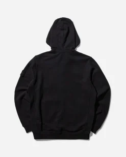 Stone Island Sweatshirts^Men's Brushed Organic Cotton Fleece Zip Up Hoodie Black