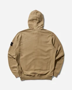 Stone Island Sweatshirts^Men's Brushed Organic Cotton Fleece Zip Up Hoodie Biscuit