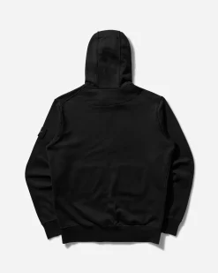 Stone Island Sweatshirts^Men's Brushed Organic Cotton Fleece Zip Up Hoodie Black