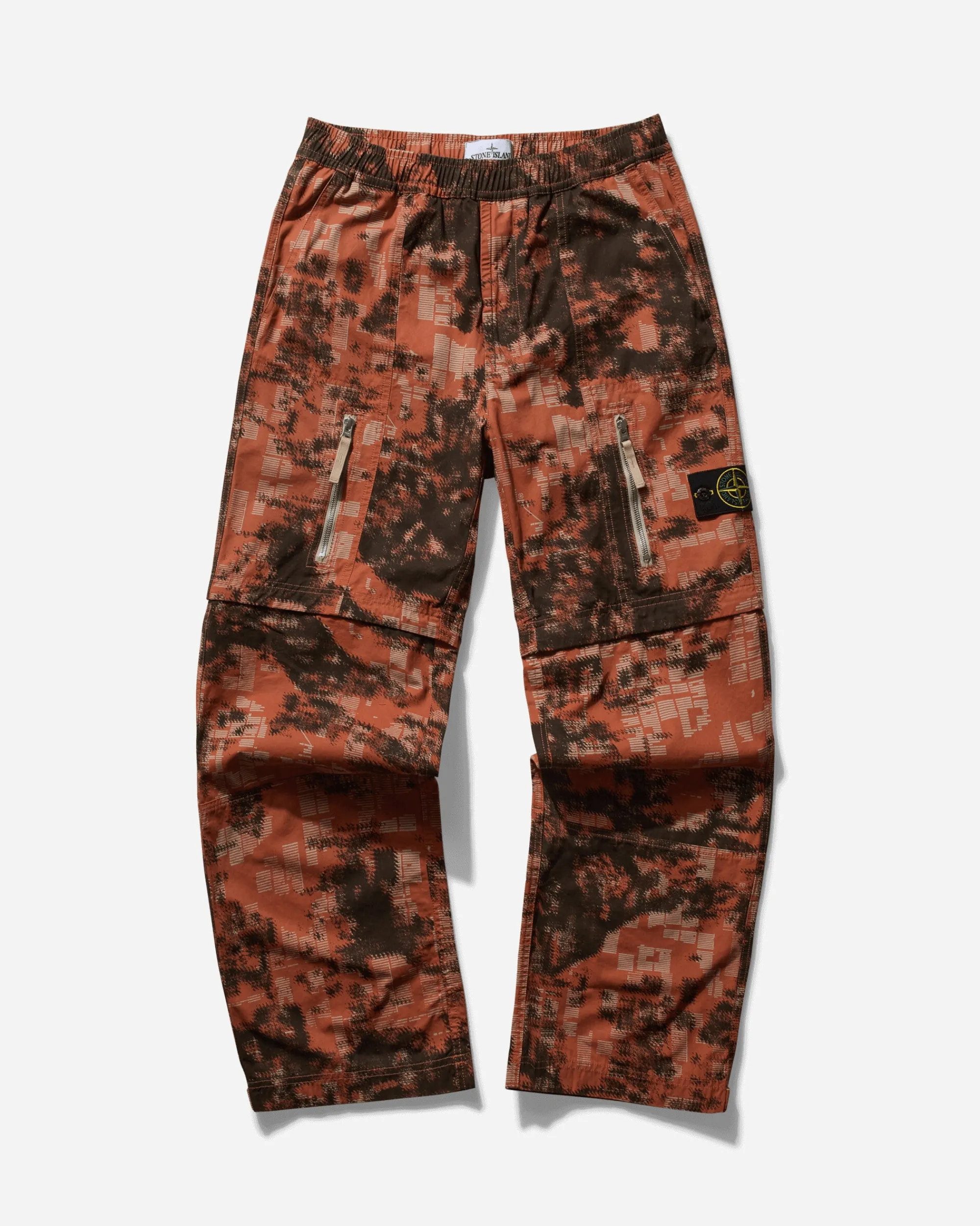 Stone Island Pants^Men's Camouflage Cotton Canvas Cargo Trousers Orange