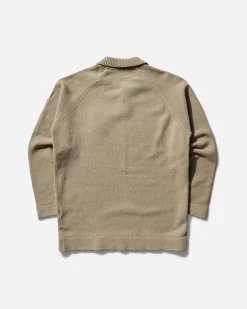 C.P. Company Knitwear^Men's Chenille Cotton Polo Knit Sweater Vintage Khaki