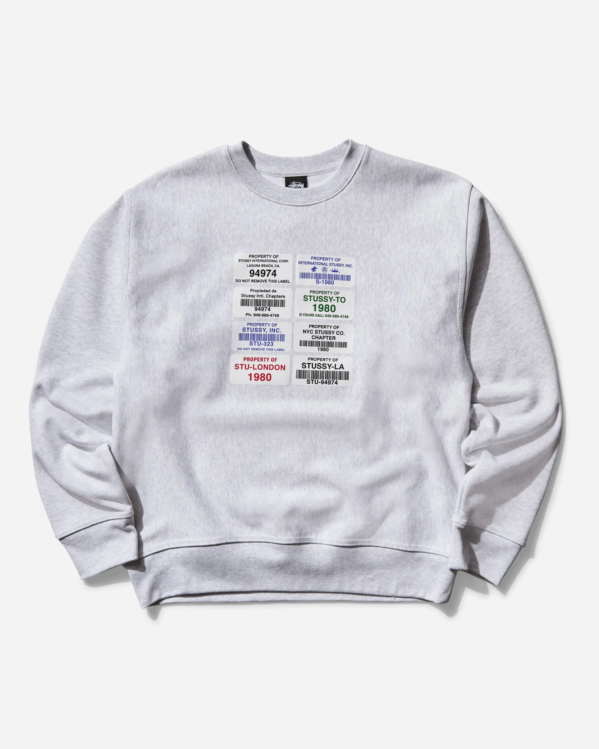Stüssy Sweatshirts^Men's Codes Crewneck Sweatshirt Ash Heather