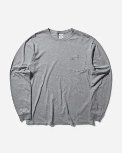 Noah T-Shirts^Men's Core Logo Pocket Longsleeve T-Shirt Heather Grey