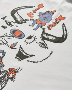 Brain Dead T-Shirts^Men's Cosmic Debris Longsleeve T-Shirt White