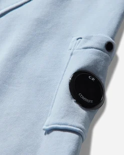 C.P. Company Sweatshirts^Men's Cotton Diagonal Fleece Crewneck Sweatshirt Cerulean