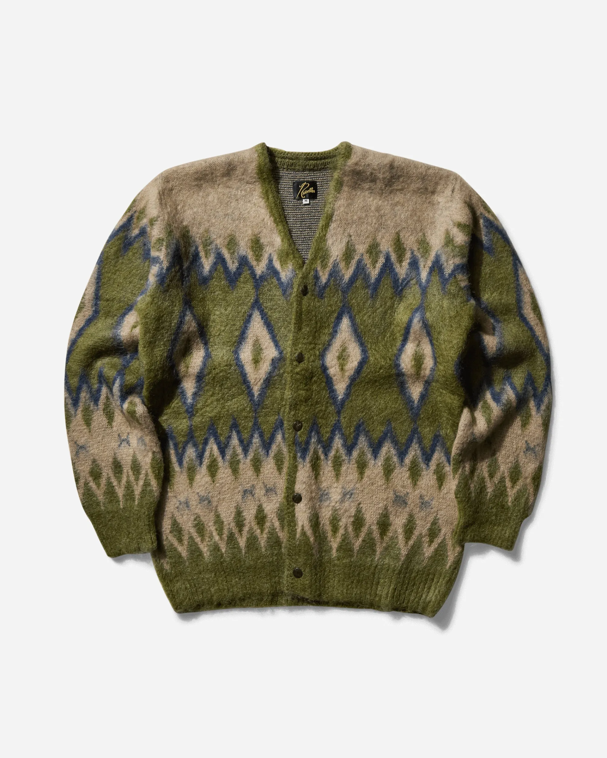 Needles Knitwear^Men's Diamond Mohair Cardigan Olive