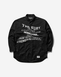 Neighborhood Shirts^Men's Distortion Print Longsleeve Shirt Black
