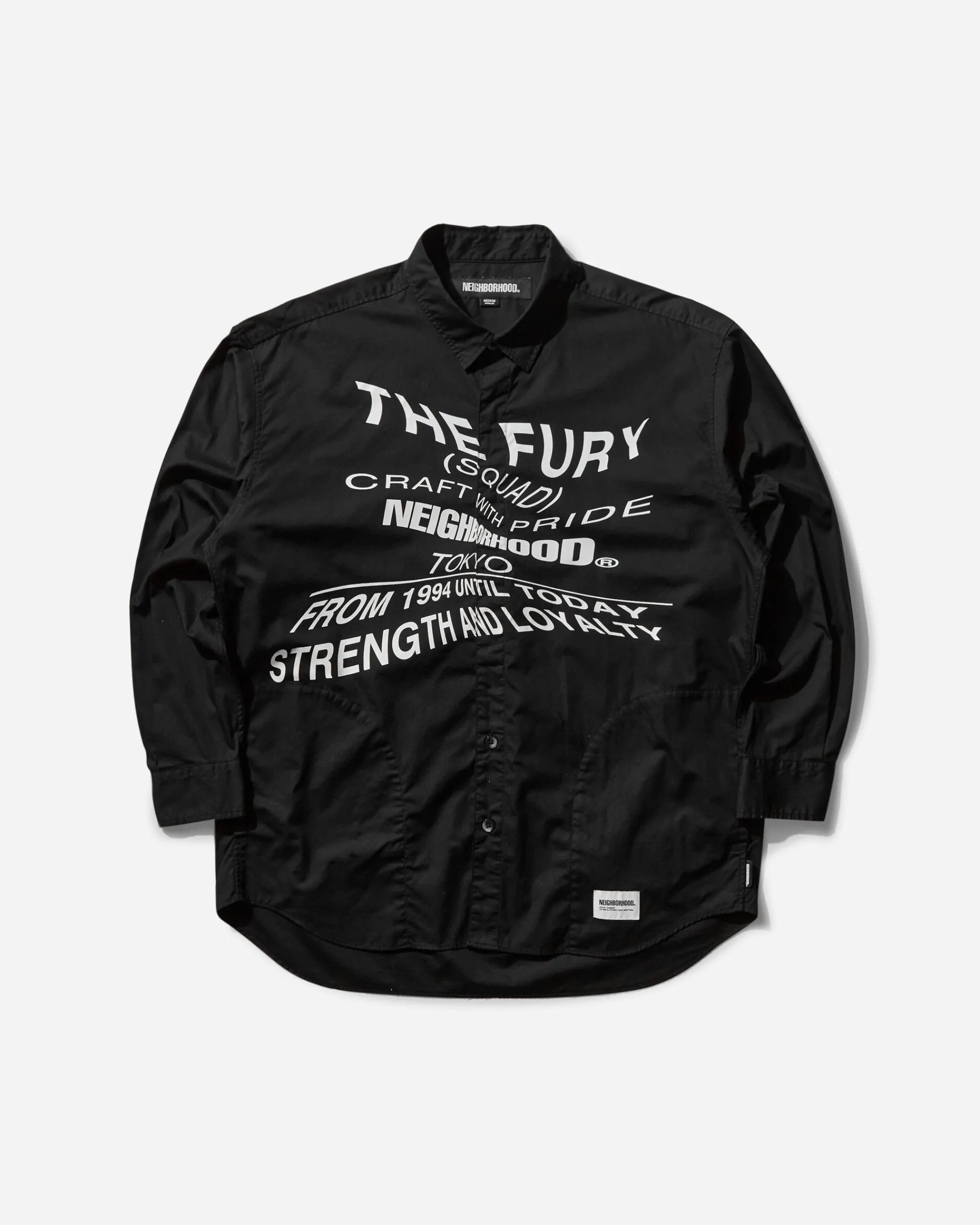 Neighborhood Shirts^Men's Distortion Print Longsleeve Shirt Black