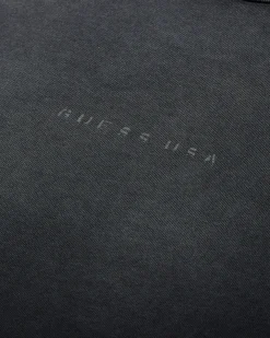 Guess USA T-Shirts^Men's Distressed Logo T-Shirt Jet Black