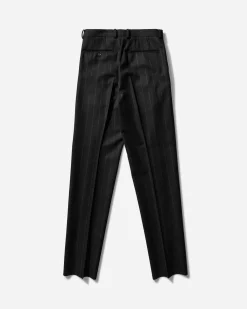 WACKO MARIA Pants^Men's Dormeuil Chalk Stripe Pleated Trousers (Type-2) Black