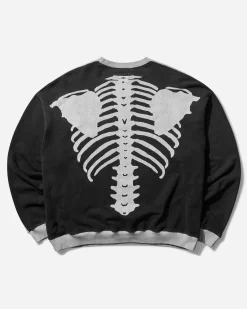 KAPITAL Sweatshirts^Men's Fleece Knit 2Tones Remake Big Sweatshirt (Bone) Ecru / Black