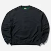 KAPITAL Sweatshirts^Men's Fleece Knit 2Tones Remake Big Sweatshirt (Bone) Black / Green