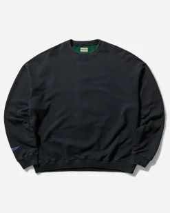 KAPITAL Sweatshirts^Men's Fleece Knit 2Tones Remake Big Sweatshirt (Bone) Black / Green