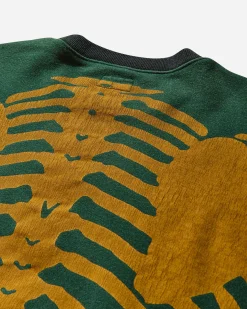 KAPITAL Sweatshirts^Men's Fleece Knit 2Tones Remake Big Sweatshirt (Bone) Black / Green