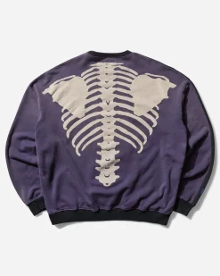 KAPITAL Sweatshirts^Men's Fleece Knit 2Tones Remake Big Sweatshirt (Bone) Black / Purple