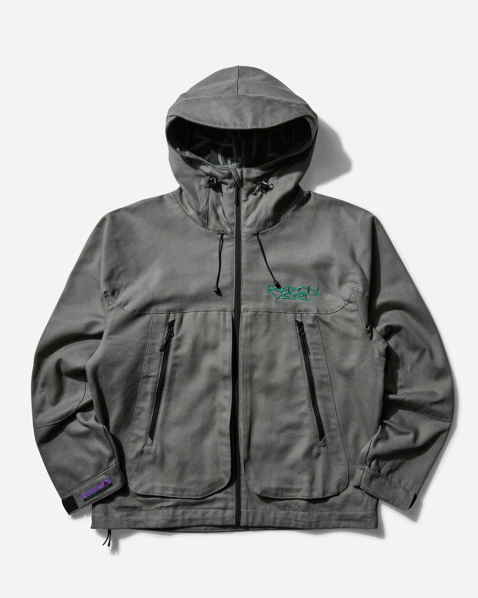 Rayon Vert Coats And Jackets^Men's Heavy Cotton Hood Zip Jacket Shield Grey