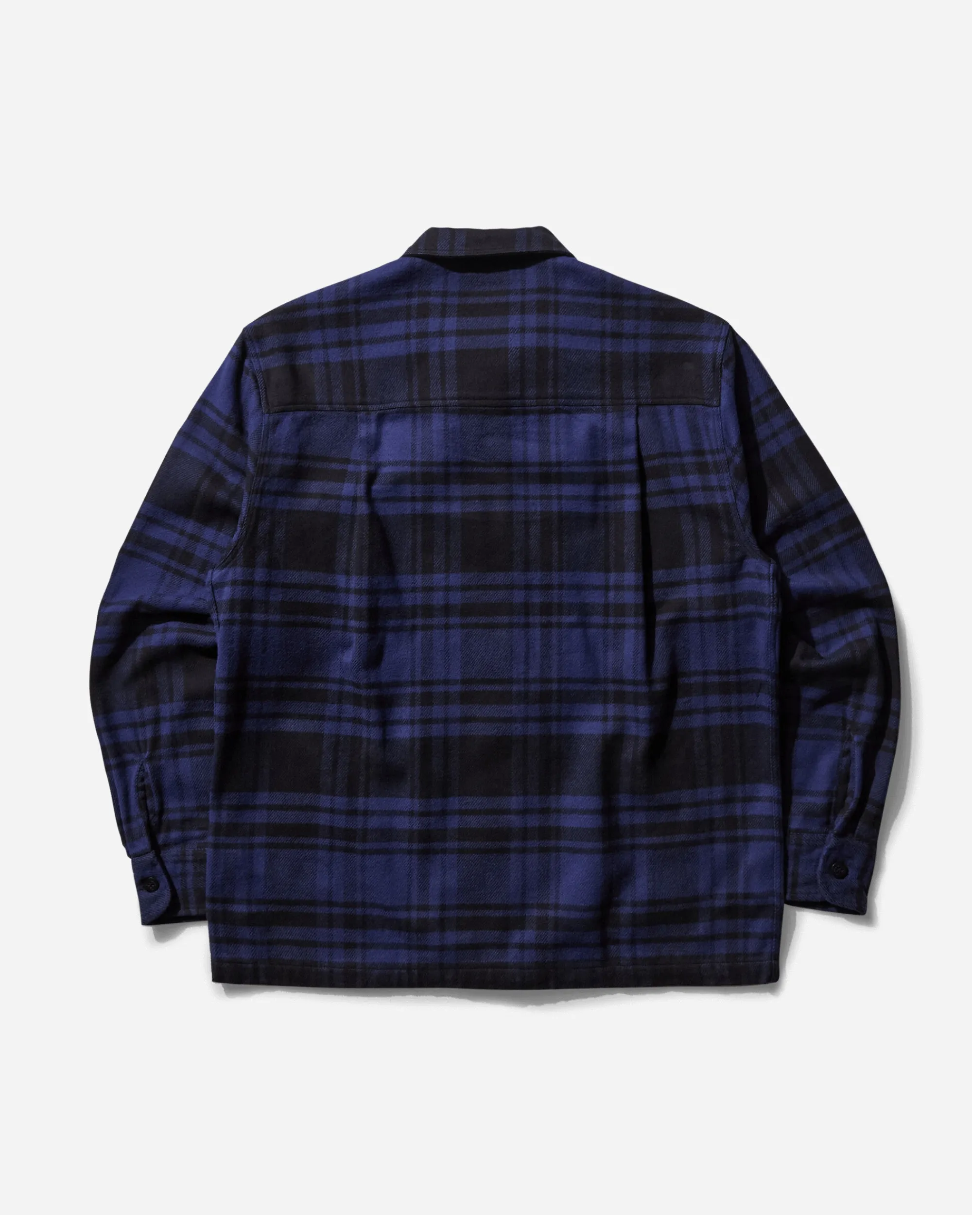 Noah Shirts^Men's Heavyweight Zip-Up Flannel Shirt Black / Blue