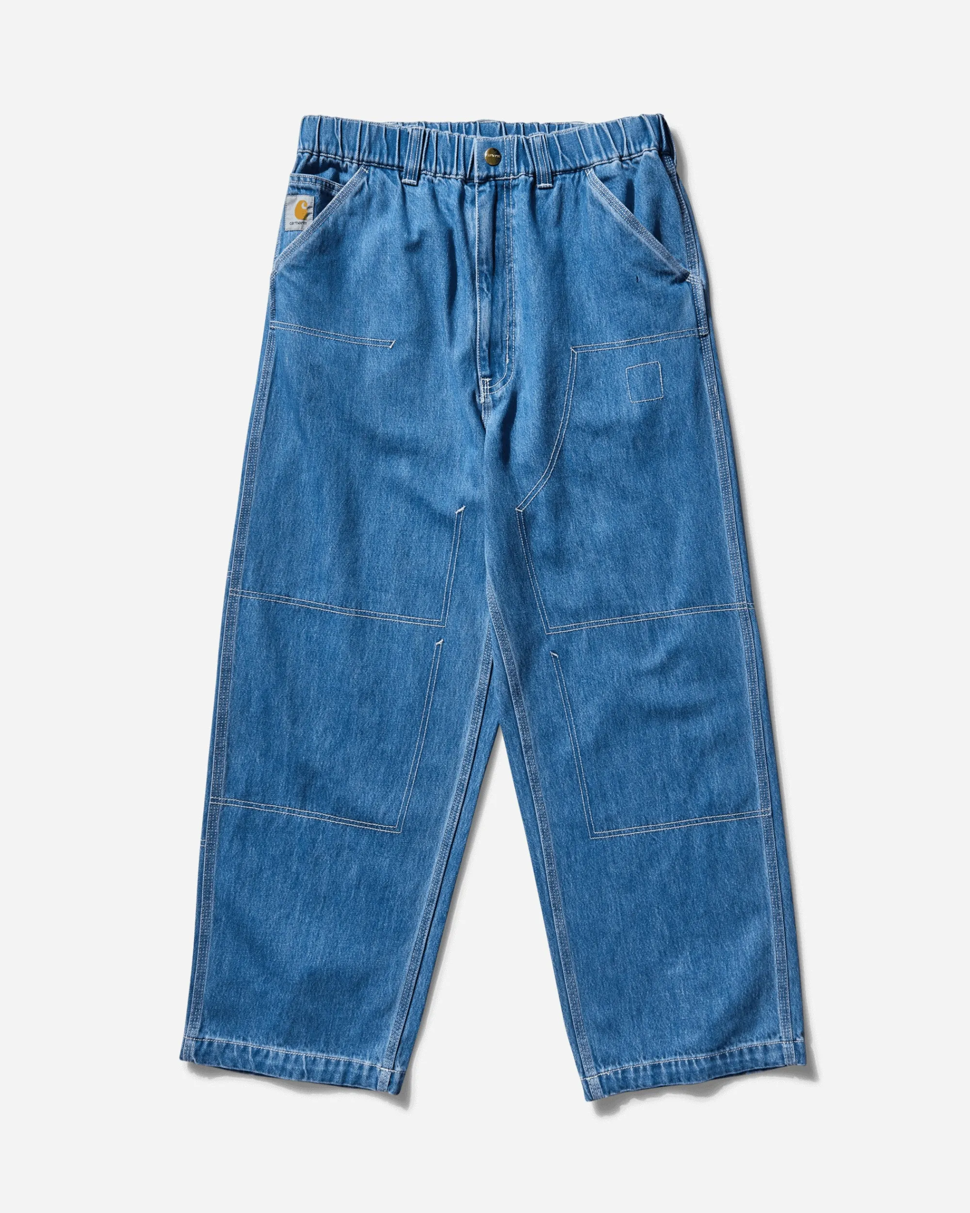Carhartt WIP Pants^Men's INVINCIBLE Removed Pocket Double Knee Pants Blue (Stone Washed)