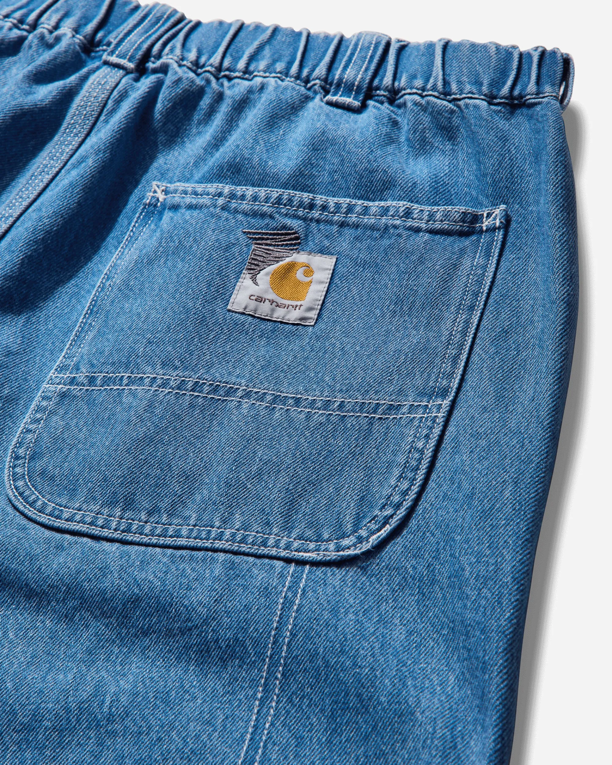 Carhartt WIP Pants^Men's INVINCIBLE Removed Pocket Double Knee Pants Blue (Stone Washed)