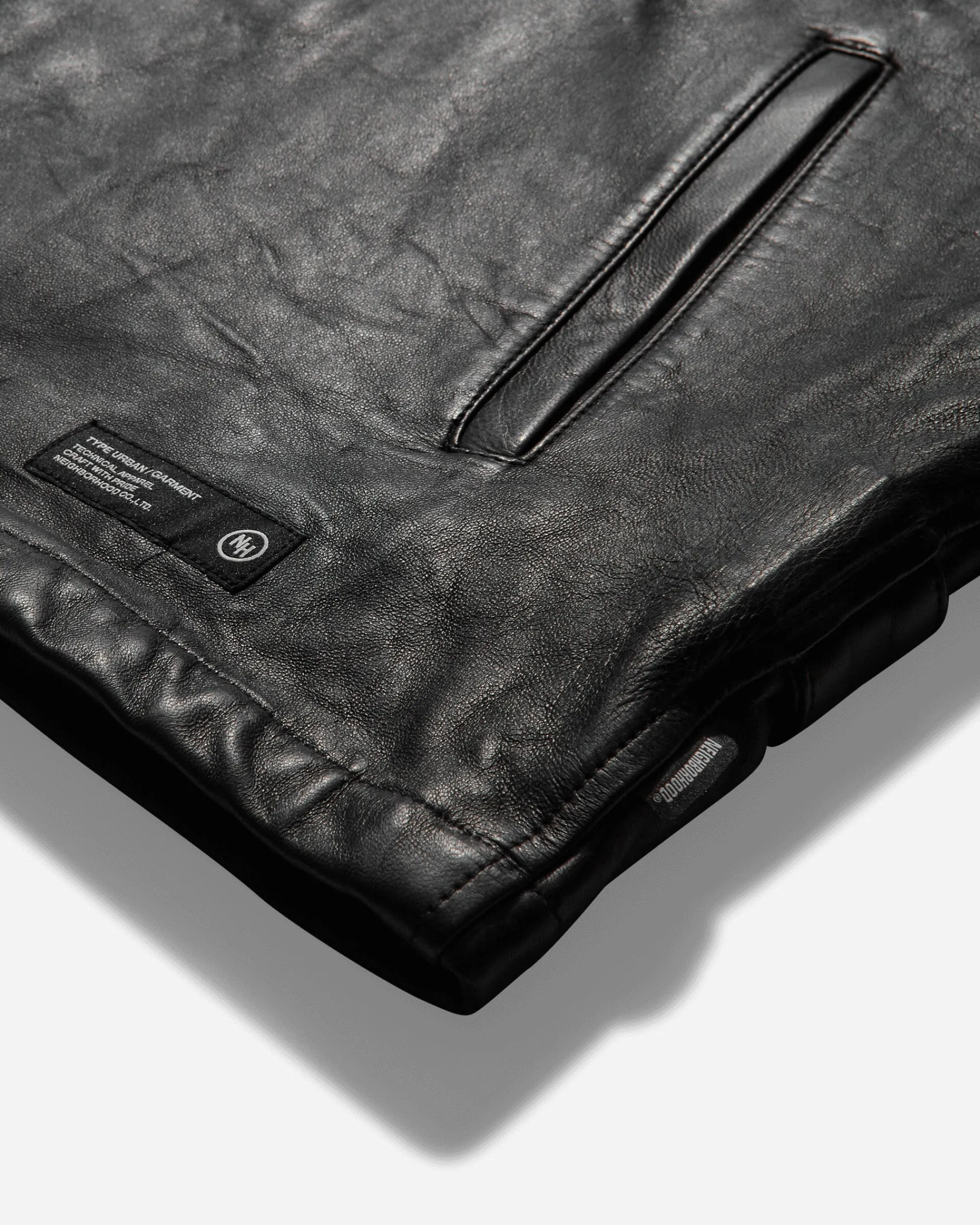 Neighborhood Coats And Jackets^Men's Leather Zip Work Jacket Black