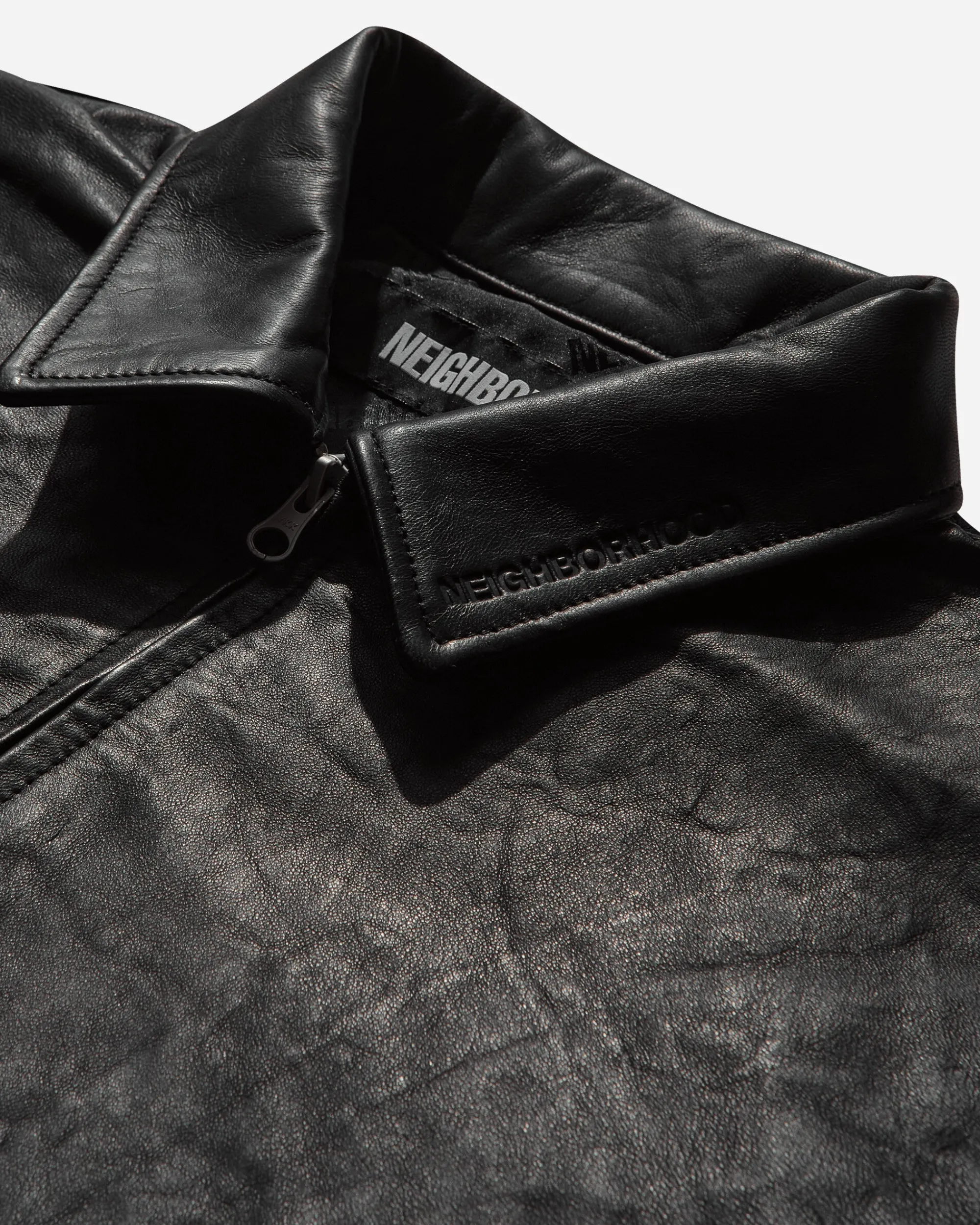 Neighborhood Coats And Jackets^Men's Leather Zip Work Jacket Black