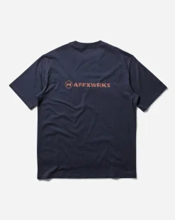 AFFXWRKS T-Shirts^Men's Logo T-Shirt Washed Navy