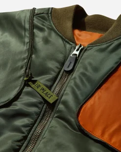 KAPITAL Coats And Jackets^Men's MA-1 Nylon Sham Bomber Jacket Khaki