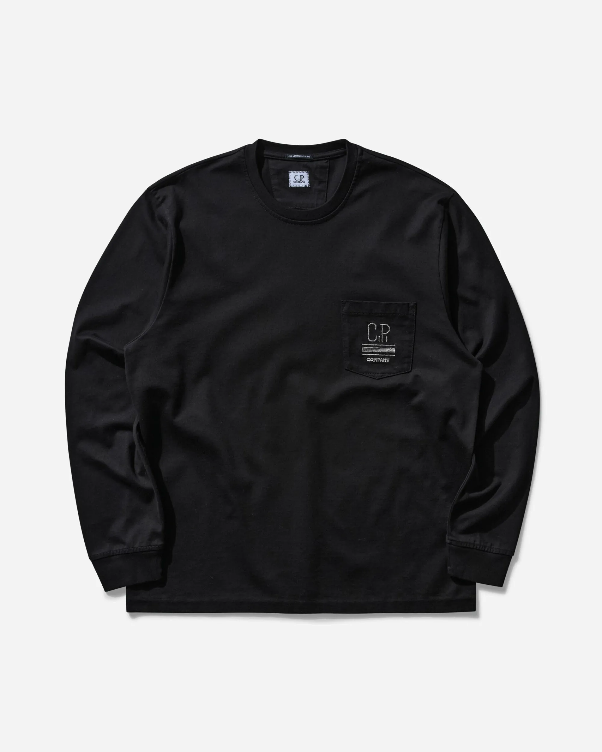 C.P. Company T-Shirts^Men's Mercerized 30/2 Jersey Twisted Longsleeve T-Shirt Black